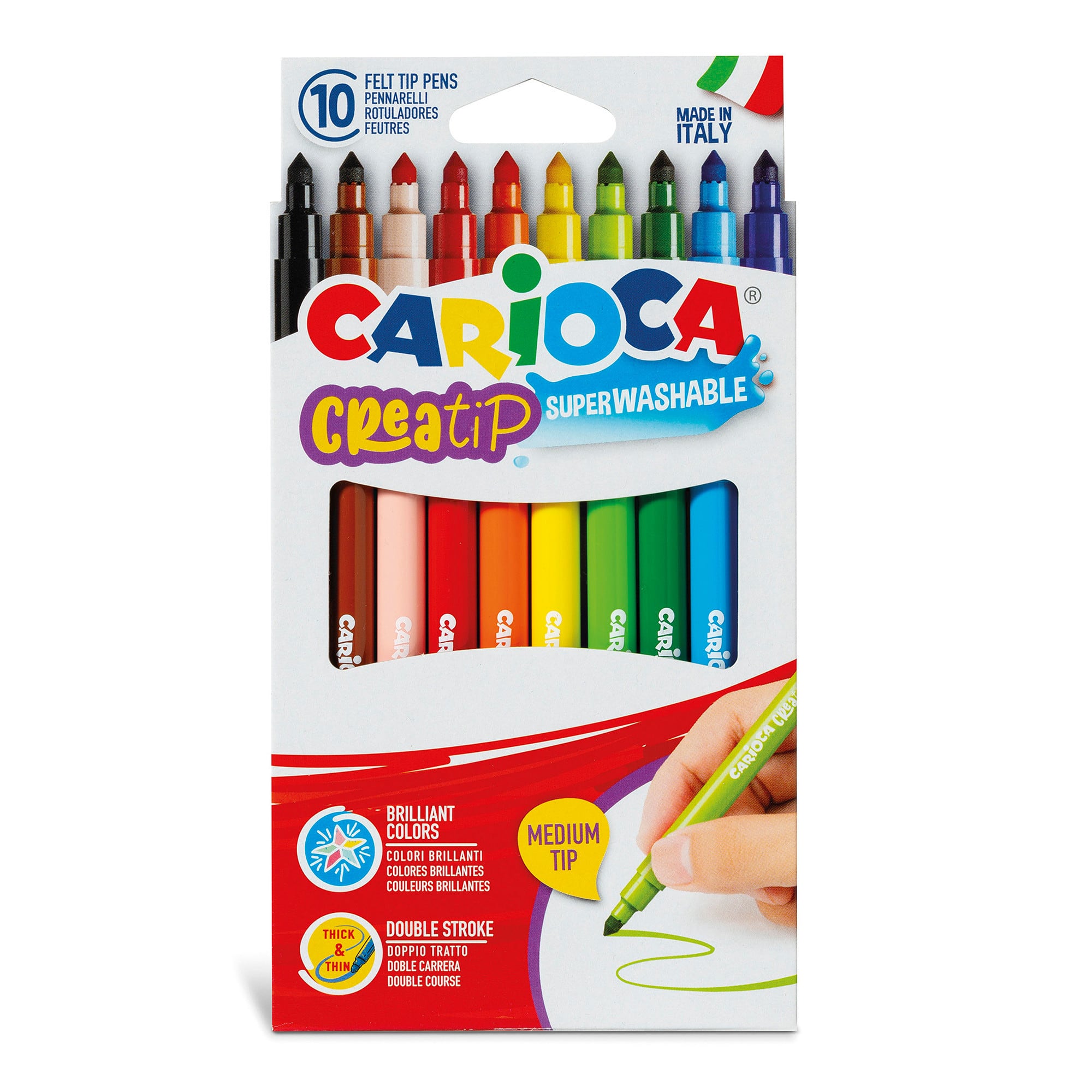 CARIOCA® Creatip Medium Tip Washable Felt Tip Pen Set